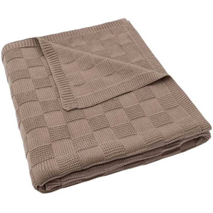 Plapumă pentru bebeluși Jollein Box Knit 100x150cm Milky Coffee (516-522-68125)