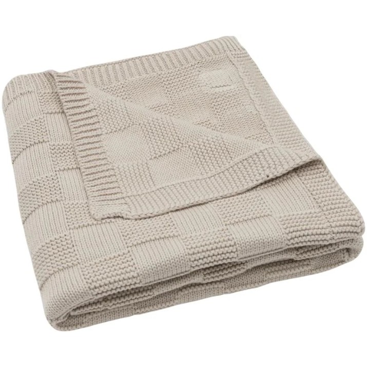 Plapumă pentru bebeluși Jollein Box Knit 75x100cm Warm Sand (516-511-68124)