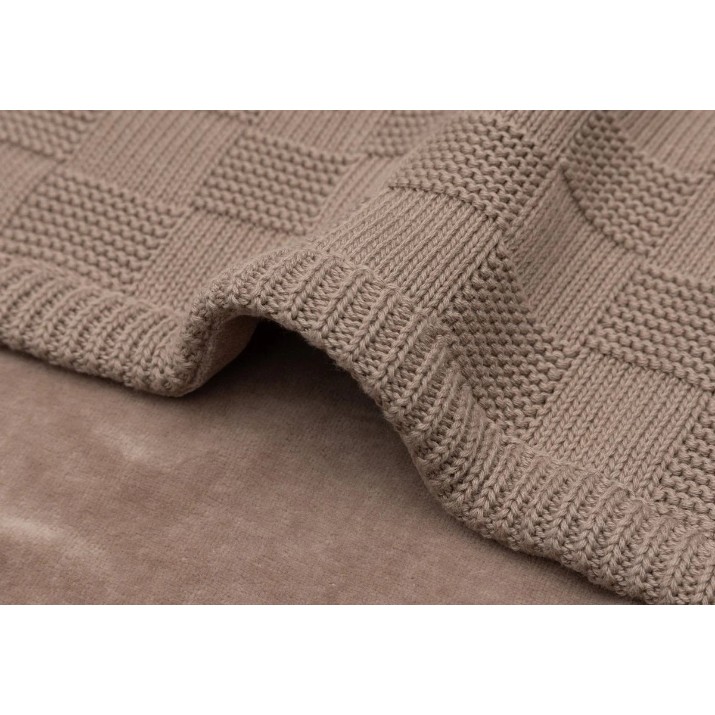 Одеяло для малышей Jollein Box Knit 75x100cm Milky Coffee/Velvet (517-511-68125)