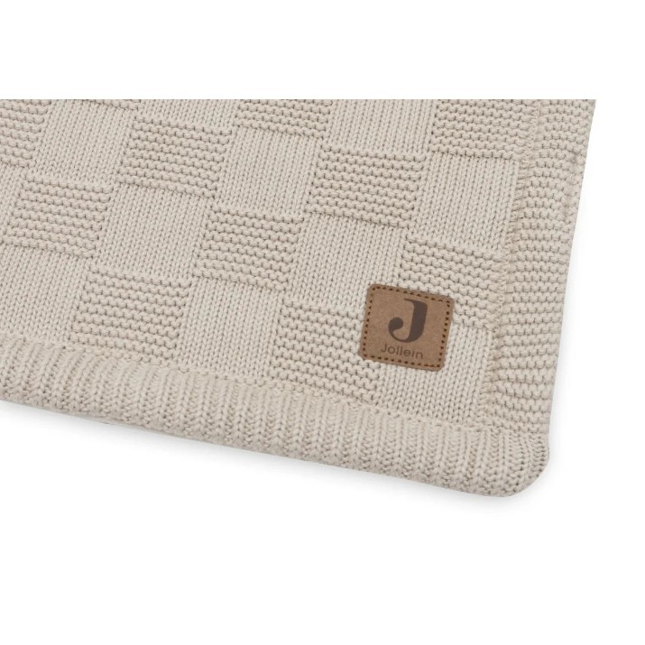 Plapumă pentru bebeluși Jollein Box Knit 75x100cm Warm Sand/Velvet (517-511-68124)