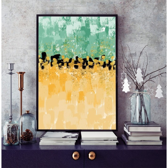 Pictură ArtShop Green-Yellow Abstraction 50x75cm (PA79-M-L)