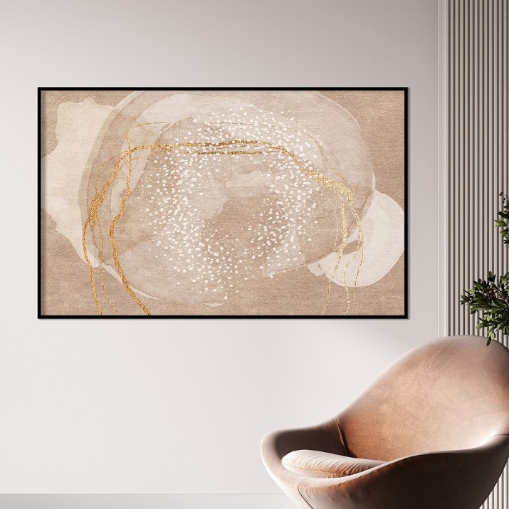 Pictură ArtShop Modern Abstraction Beige Colors & Golden Elements 90x60cm (PA405-LL)