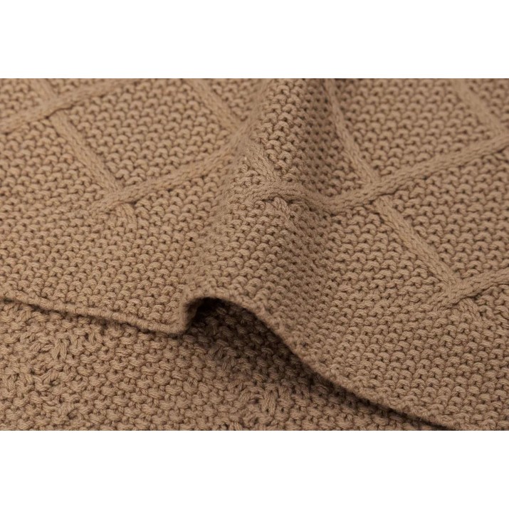 Plapumă pentru bebeluși Jollein Check Knit 75x100cm Biscuit (516-511-68039)
