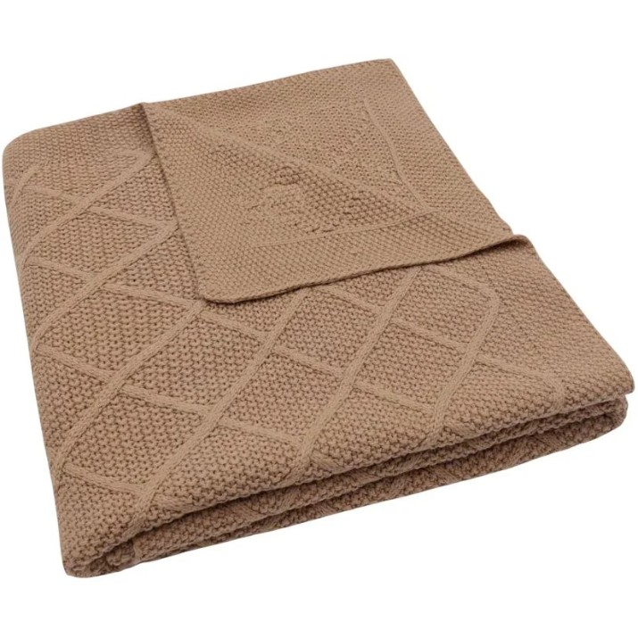 Plapumă pentru bebeluși Jollein Check Knit 75x100cm Biscuit (516-511-68039)