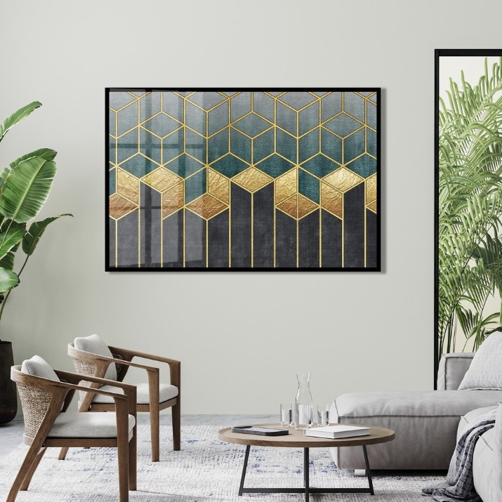 Pictură ArtShop Modern Gold Geometry Lines 75x50cm (PA256-M)