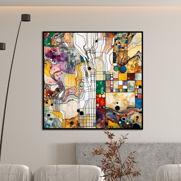 Pictură ArtShop Multicolored Linear Geometry 60x60cm (PA355-L-L)