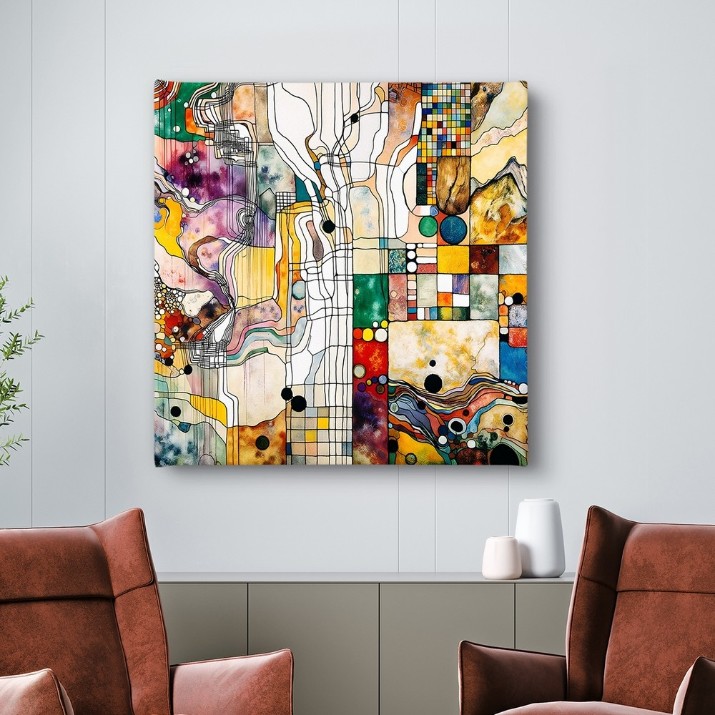 Pictură ArtShop Multicolored Linear Geometry 60x60cm (PA355-L-PL)