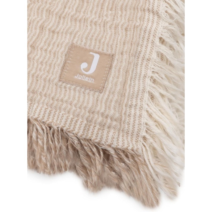 Plapumă pentru bebeluși Jollein Fringe Stripe 75x100cm Biscuit (516-511-68090)
