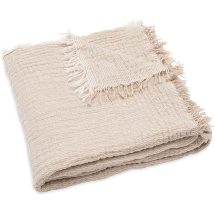 Plapumă pentru bebeluși Jollein Fringe Stripe 75x100cm Biscuit (516-511-68090)