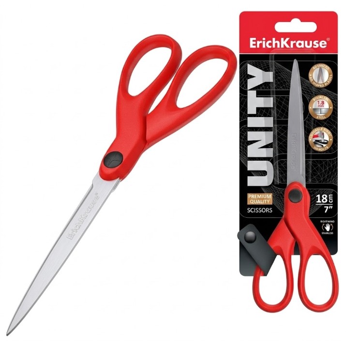 Ножницы канцелярские Erich Krause Unity 18cm Red (53558)