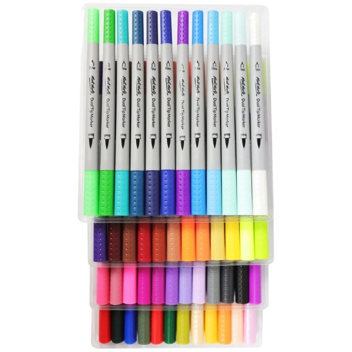 Markere Mont Marte Dual Tip Brush/Fineliners 48pcs (MMPM0024)