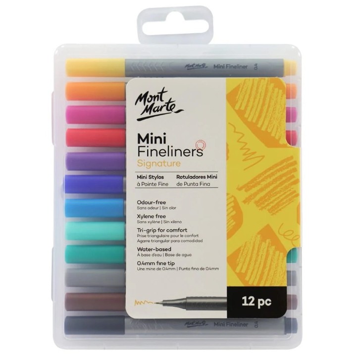 Set de linere Mont Marte Mini Fineliners 12pcs (MMPM0001)