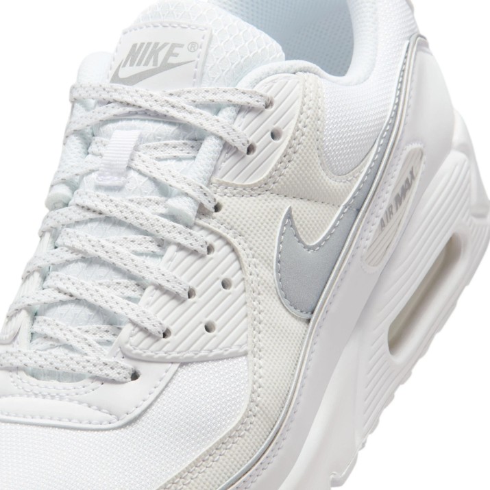 Adidași pentru bărbați Nike Air Max 90 Premium White/Metallic Silver, s.42