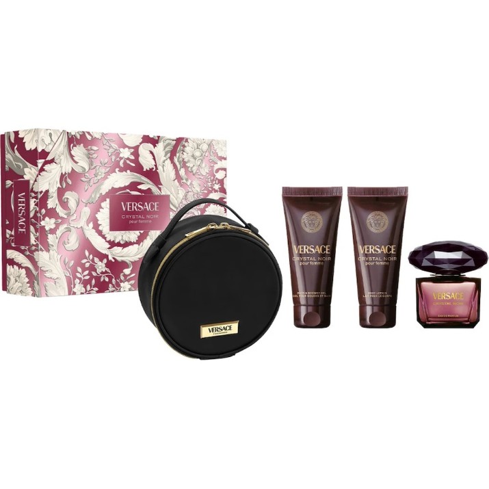 Set de parfumuri pentru ea Versace Crystal Noir EDP 90ml + Shower Gel 100ml + Body Lotion 100ml + Bag