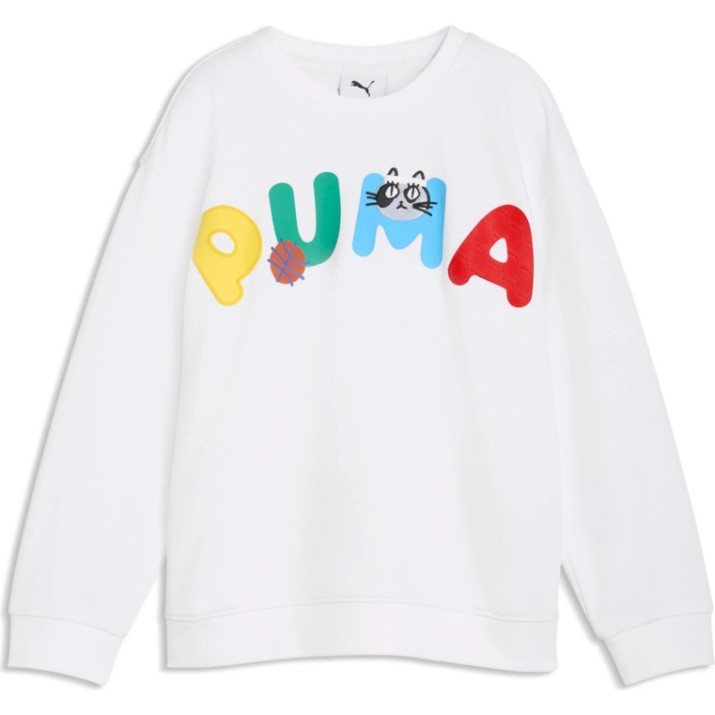 Hanorac pentru copii Puma Sporty Cats Relaxed Puma White, s.110