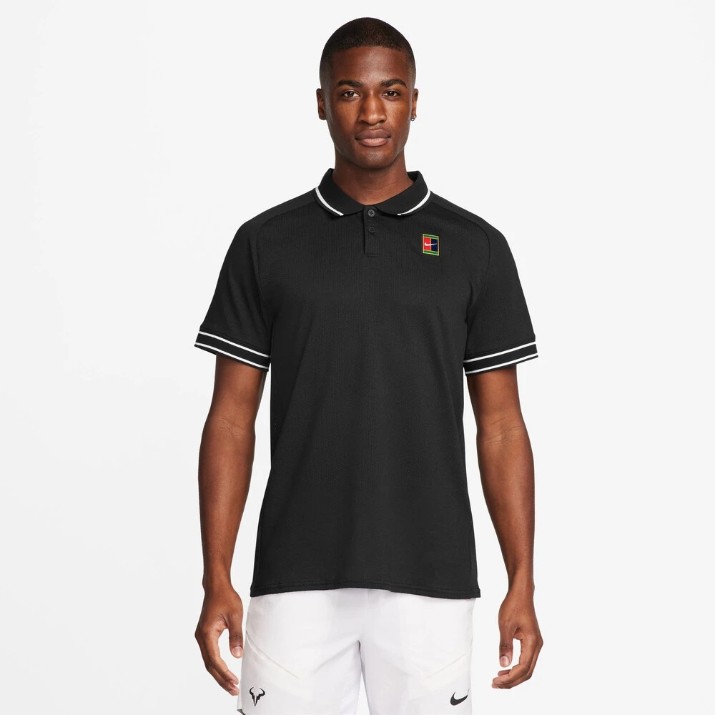 Polo Nike Court Heritage Black/White, s.S