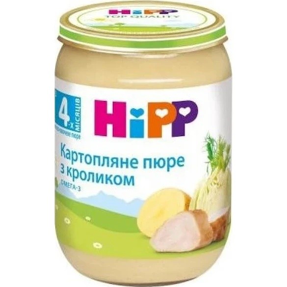 Piure pentru copii HiPP Potatoes/Fennel/Rabbit 190g (6173)