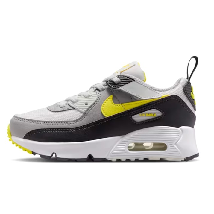 Adidași pentru copii Nike Air Max 90 EasyOn Off White/Dark Smoke Grey/Light Smoke Grey/Sonic Yellow, s.32