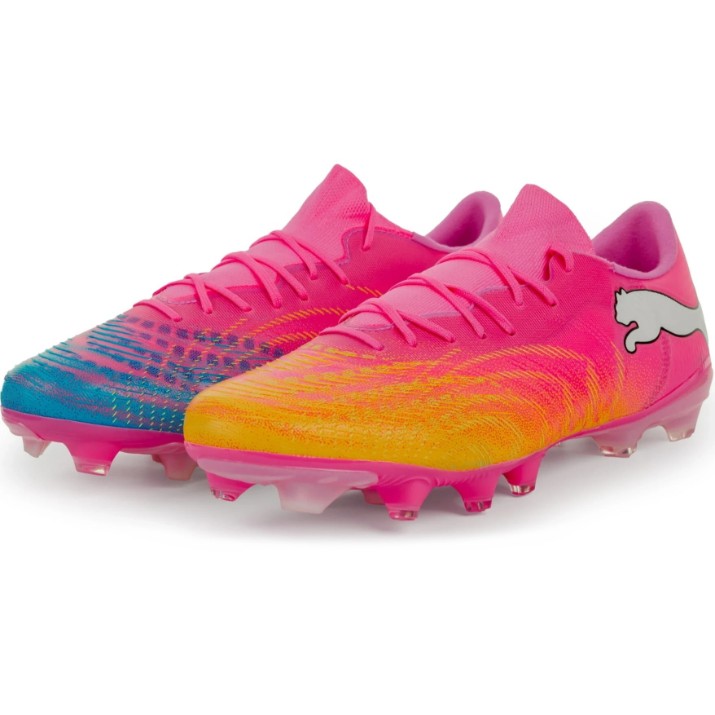 Футбольные бутсы Puma Future 9 Match Fusion Fg/Ag Poison Pink/Sun Stream/Bright Aqua/Puma White, s.45