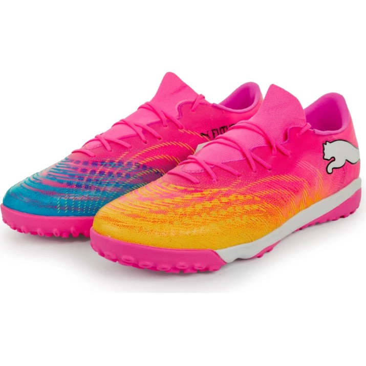 Футбольные бутсы Puma Future 9 Match Fusion TT Poison Pink/Sun Stream/Bright Aqua/Puma White, s.44