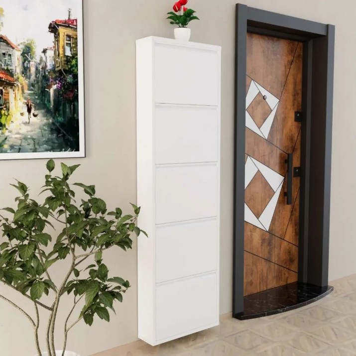 Обувница Trendy 5 Piece Metal White 50x169x15cm GTR007912