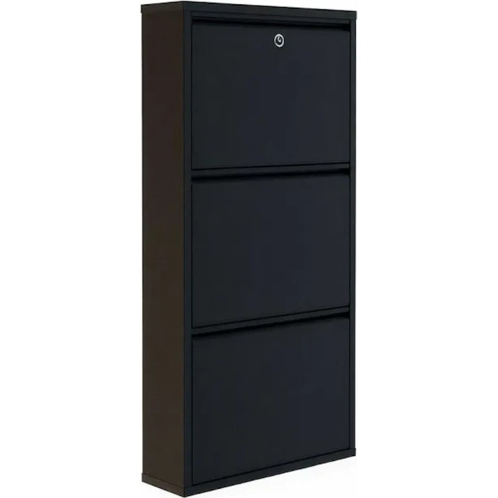 Обувница Trendy Locking 3 Piece Metal Black 50x103x15cm GTR007916