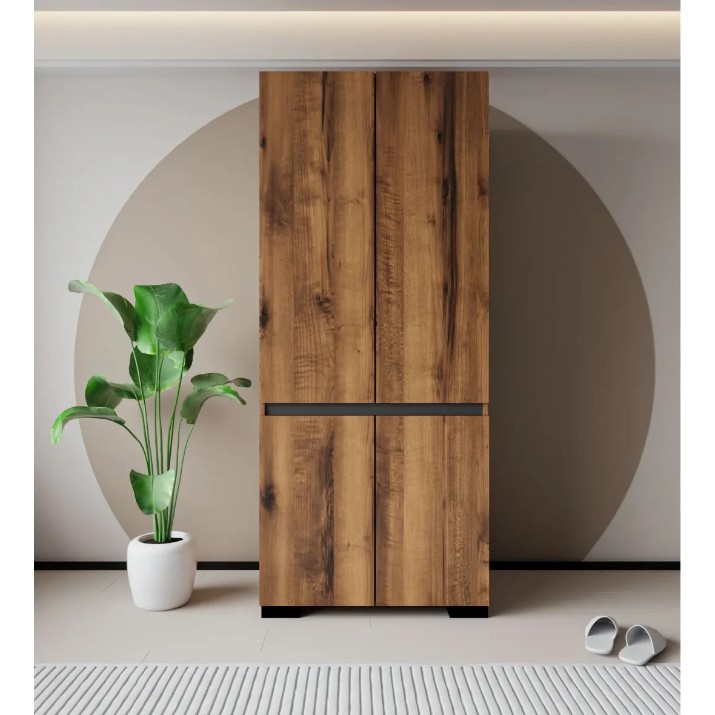 Шкаф Trendy Floransa 90 - Walnut/Anthracite v2 90x210x52cm (GTR008059)