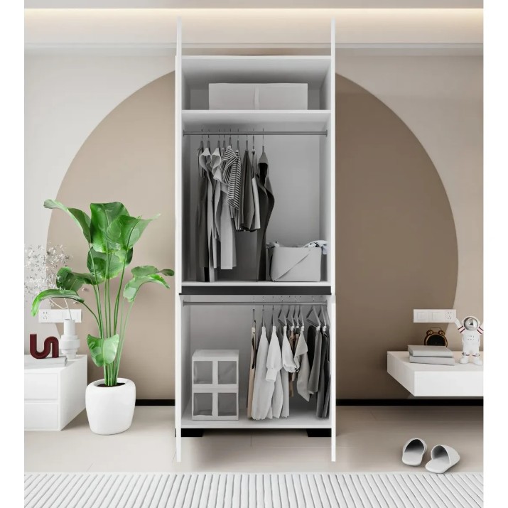 Dulap Trendy Floransa 90 White/Anthracite v2 90x210x52cm (GTR008065)