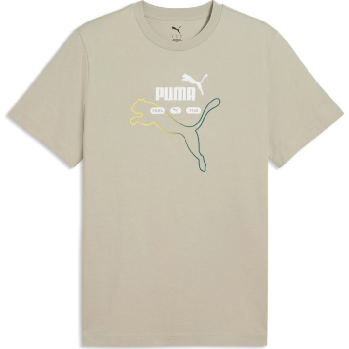 Tricou pentru copii Puma Ess Logo Lab Summer Pebble Gray, s.M