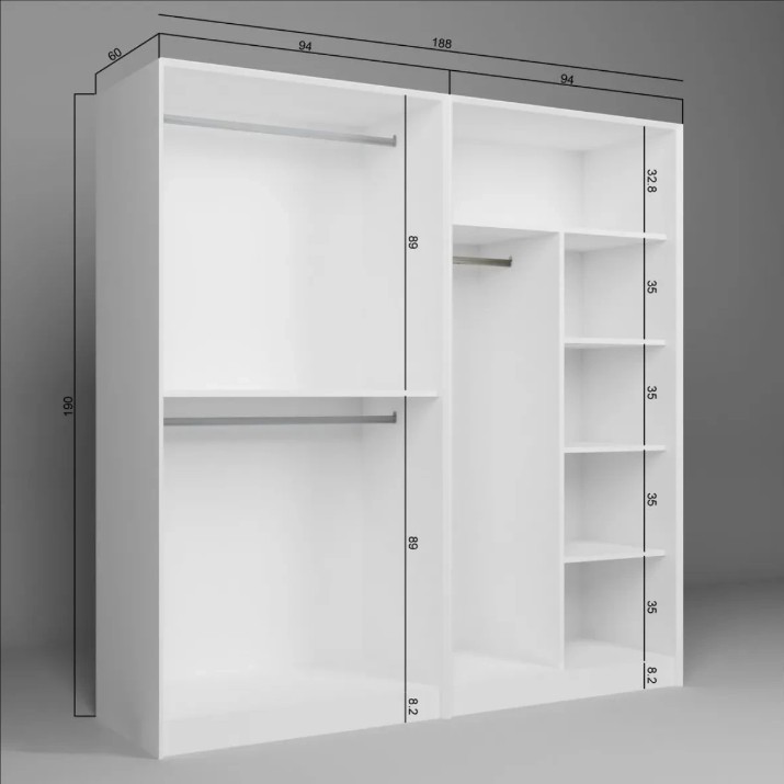 Dulap Trendy Lucas 1600-86 188x190x60cm (GTR007973)