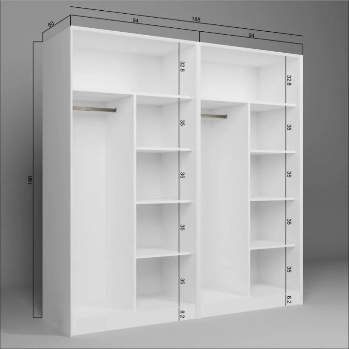 Dulap Trendy Lucas 1600-87 188x190x60cm (GTR007974)
