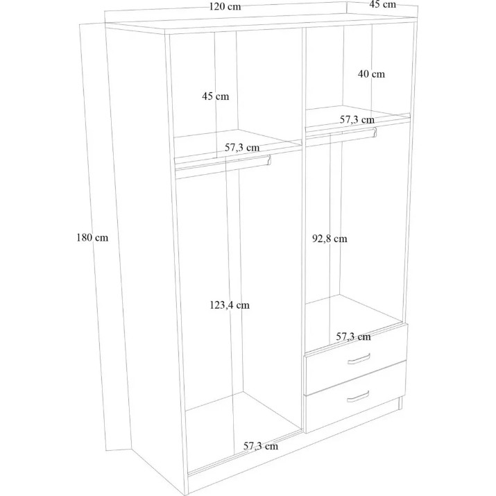 Шкаф Trendy Yaman 1600-033 White 120x180x45cm (GTR007934)