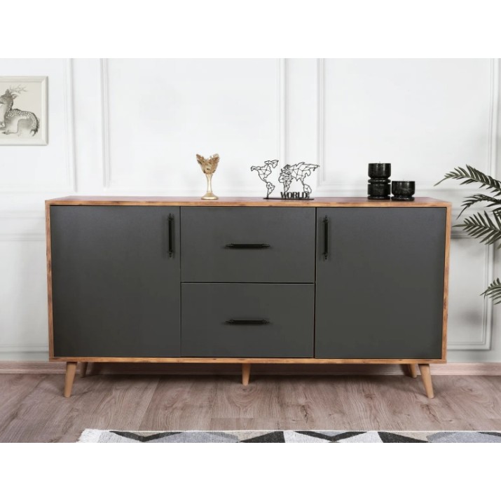 Dulăpior Trendy Cordoba Walnut/Anthracit 160x77x40cm GTR001196