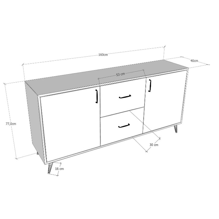 Dulăpior Trendy Cordoba Walnut/Anthracit 160x77x40cm GTR001196