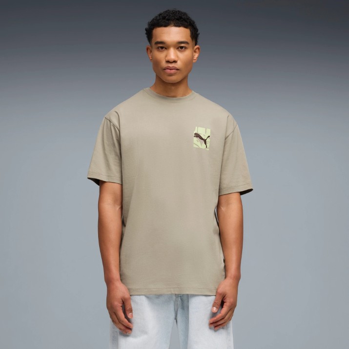 Tricou bărbătesc Puma Ess Graphics Relaxed Pebble Gray, s.XL