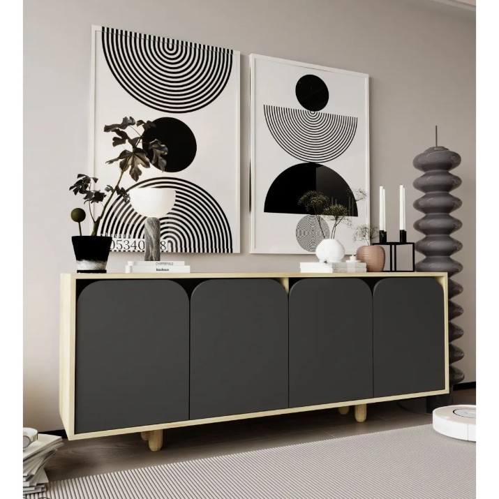 Dulăpior Trendy Lazio Bohem 180 Sapphire Oak/Anthracite 180x75x45cm (GTR008109)