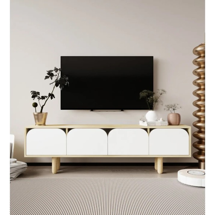 Тумба под ТВ Trendy Lazio Sapphire Oak/White 180x48x30cm (GTR008123)