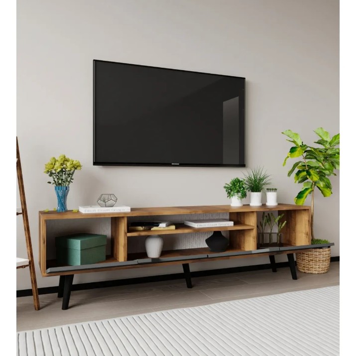 Comodă TV Trendy Roma 180 Walnut/Anthracite 180x53x30cm (GTR008127)