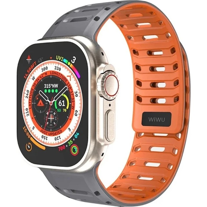 Ремешок WiWU Wi-WB016 Comfit Watch Band 42/44/45/49mm Gray/Orange