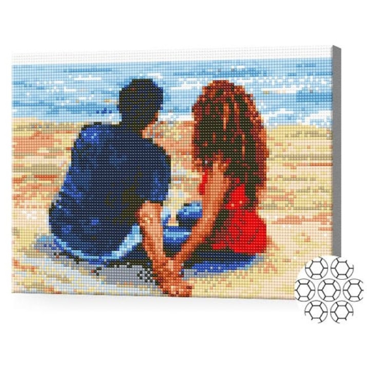 Mozaic cu diamante Art Gallery Premium Couple On The Coast 30x40cm (GB86919)