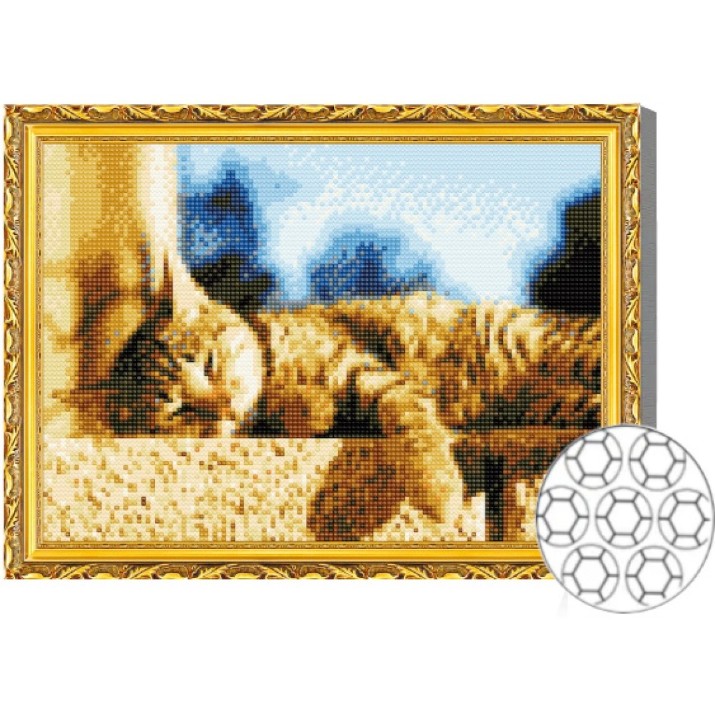 Алмазная мозаика Art Gallery Premium Sleeping Cat 30x40cm (GB81390)