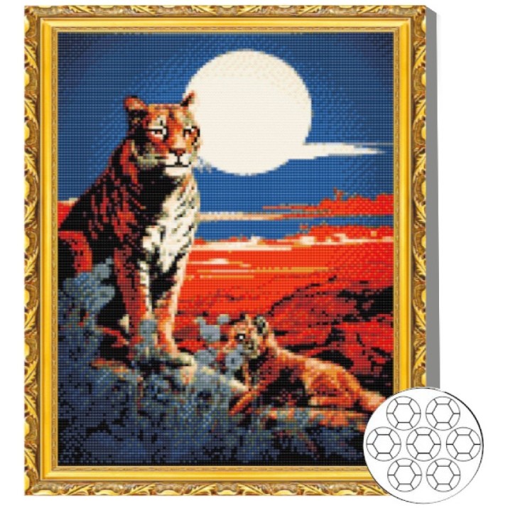 Mozaic cu diamante Art Gallery Premium Tigers 40x50cm (GA86373)