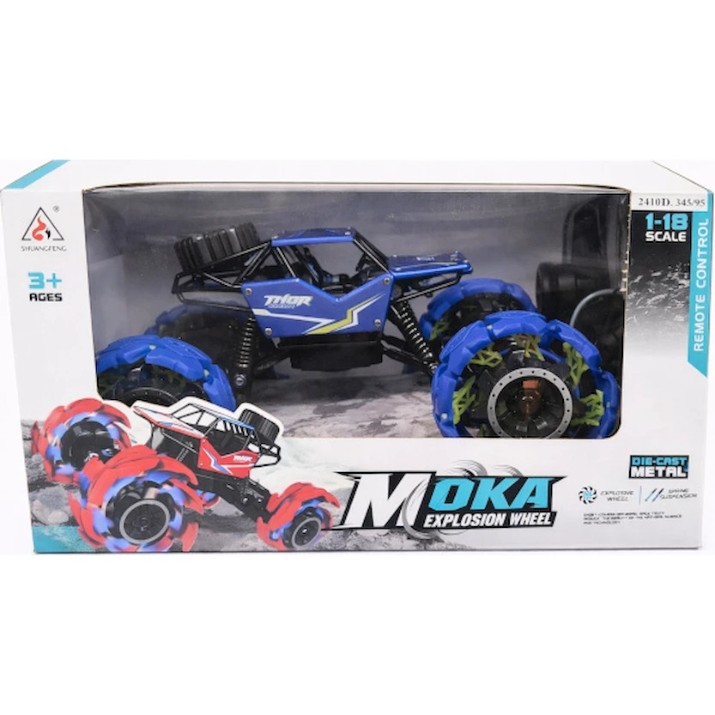 Jucărie teleghidată New World 1:18 Rock Crawler Explosion Wheel Blue (2073)