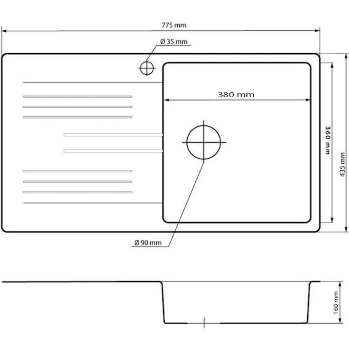 Кухонная мойка Granitan ADA 775x435mm GREY (07278001043)
