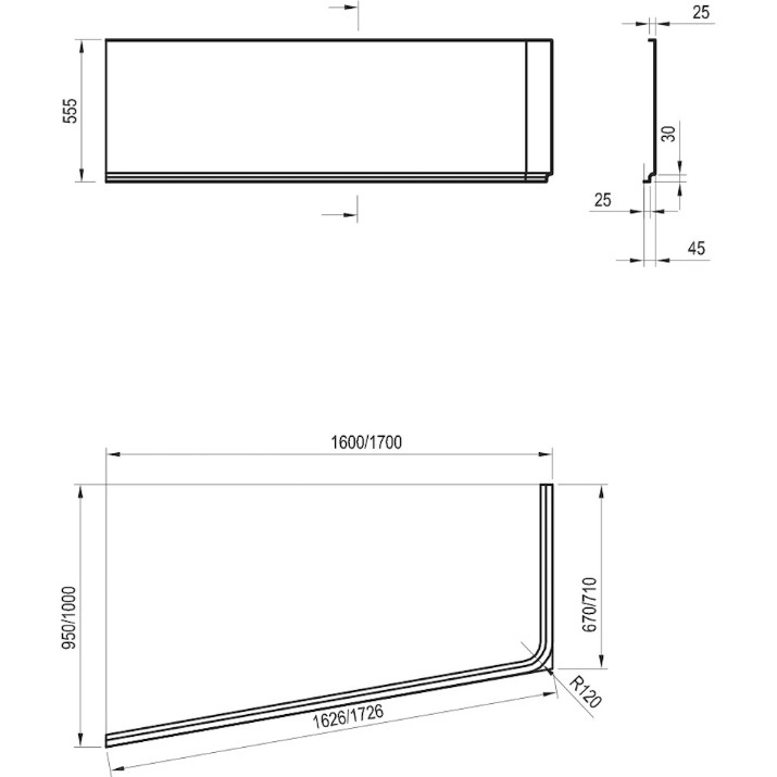 Panou pentru cada Ravak 10" 160 Left (CZ83100A00)