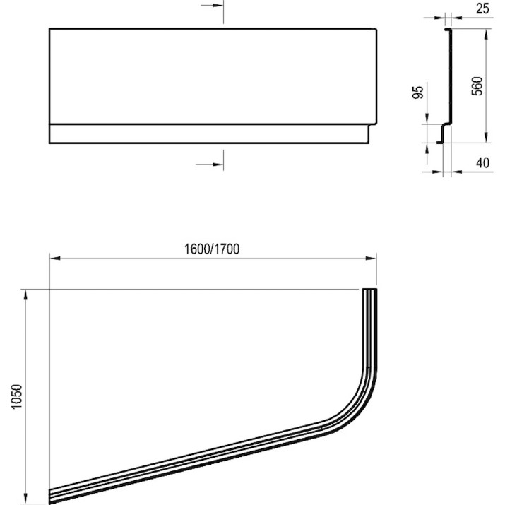 Панель к ванне Ravak Chrome 160x105 Left (CZA5100A00)