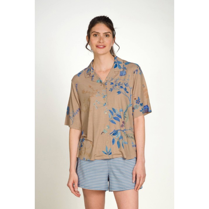 Женская рубашка Pip Studio Flora Marigold Blue s.XL (51.512.851)