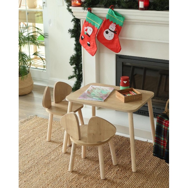 Set măsuță cu scăunele pentru copii Hanah Home Mickey Two Brown