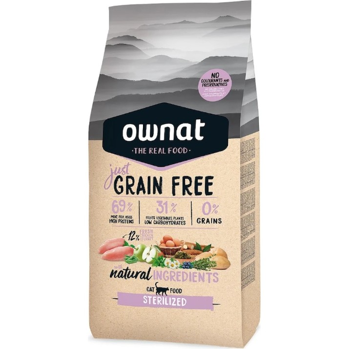 Сухой корм для кошек Ownat Just Grain Free Sterilized 8kg