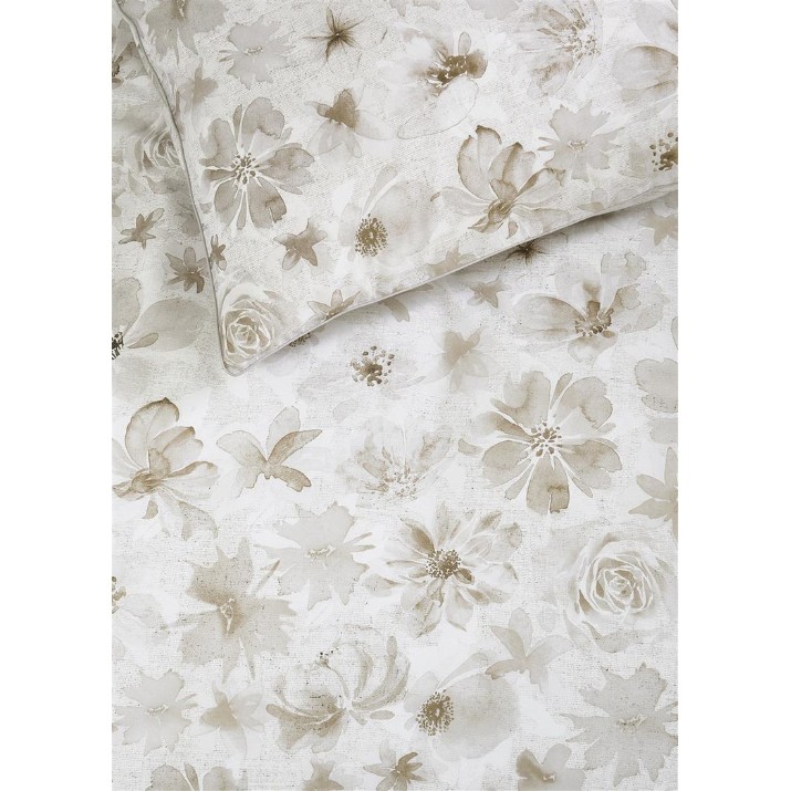 Lenjerie de pat Riviera Maison Flowing Flowers 200x200/220 Sand (330286)